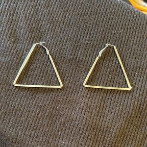 Silver Triangle Hoop Earrings